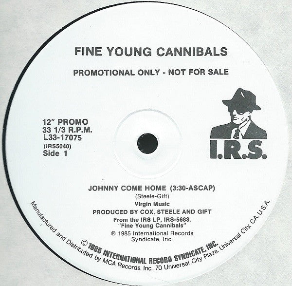 Fine Young Cannibals : Johnny Come Home (12", Single, Promo)
