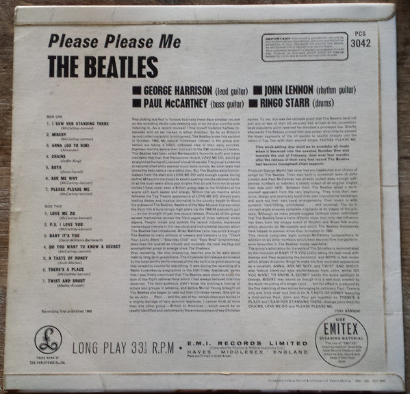 The Beatles : Please Please Me (LP, Album, RP, Med)