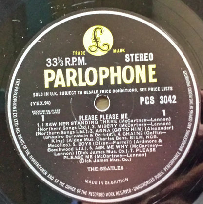 The Beatles : Please Please Me (LP, Album, RP, Med)