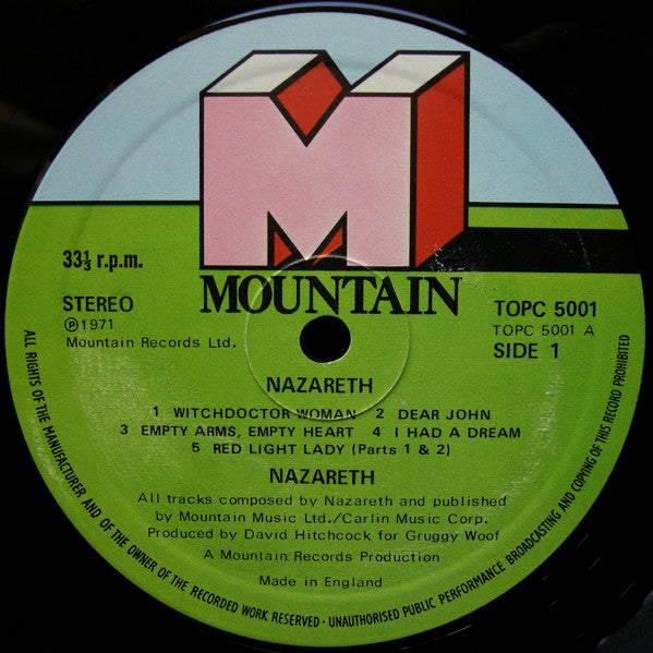 Nazareth (2) : Nazareth (LP, Album, RE)