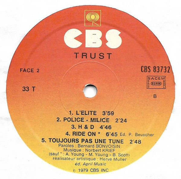 Trust (2) : L'élite (LP, Album)
