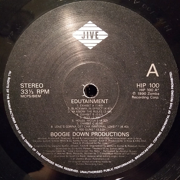 Boogie Down Productions : Edutainment (LP, Album)