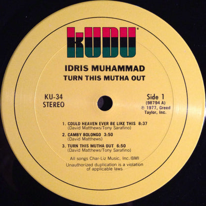 Idris Muhammad : Turn This Mutha Out (LP, Album, Pit)