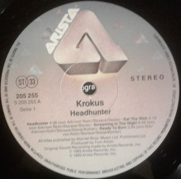 Krokus : Headhunter (LP, Album)