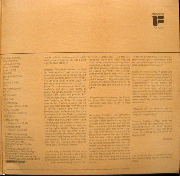 Noah Howard : The Black Ark (LP, Album, Gat)