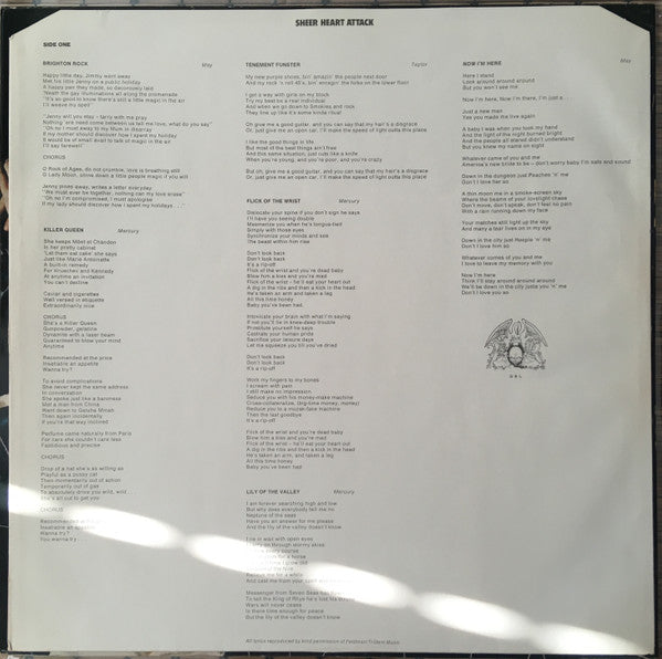 Queen : Sheer Heart Attack (LP, Album, 1st)