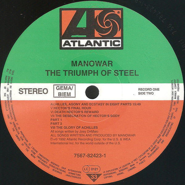 Manowar : The Triumph Of Steel (2xLP, Album, RP)