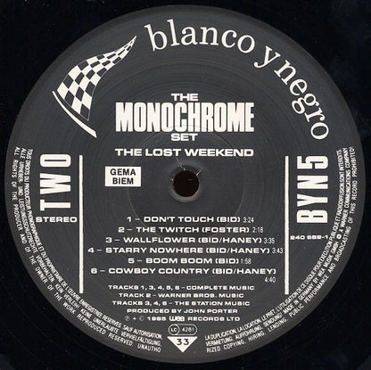 The Monochrome Set : The Lost Weekend (LP, Album)