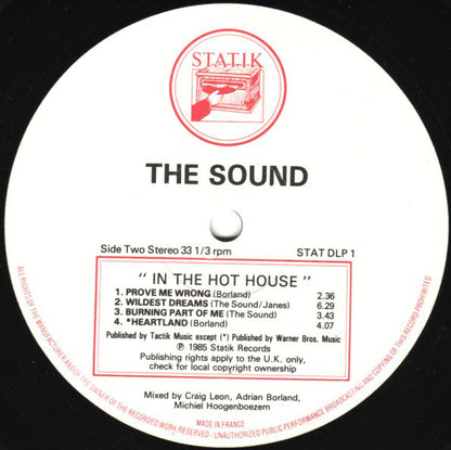 The Sound (2) : In The Hothouse (2xLP, Album, Gat)