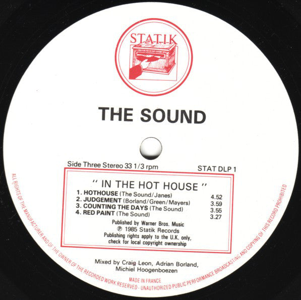 The Sound (2) : In The Hothouse (2xLP, Album, Gat)