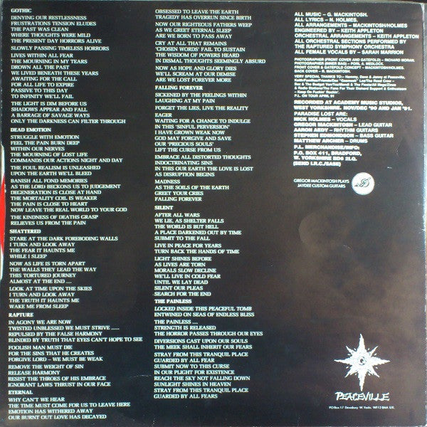 Paradise Lost : Gothic (LP, Album, Ltd, Red)
