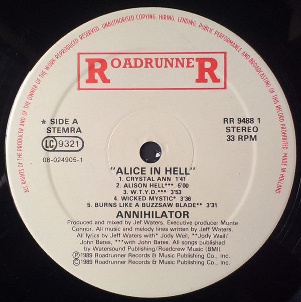 Annihilator (2) : Alice In Hell (LP, Album)