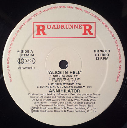 Annihilator (2) : Alice In Hell (LP, Album)