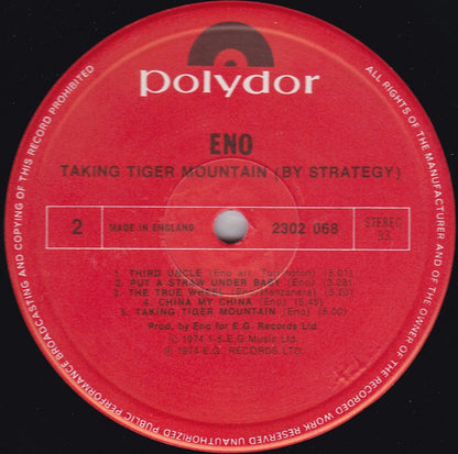 Eno* : Taking Tiger Mountain (By Strategy) (LP, Album, RE, Gat)