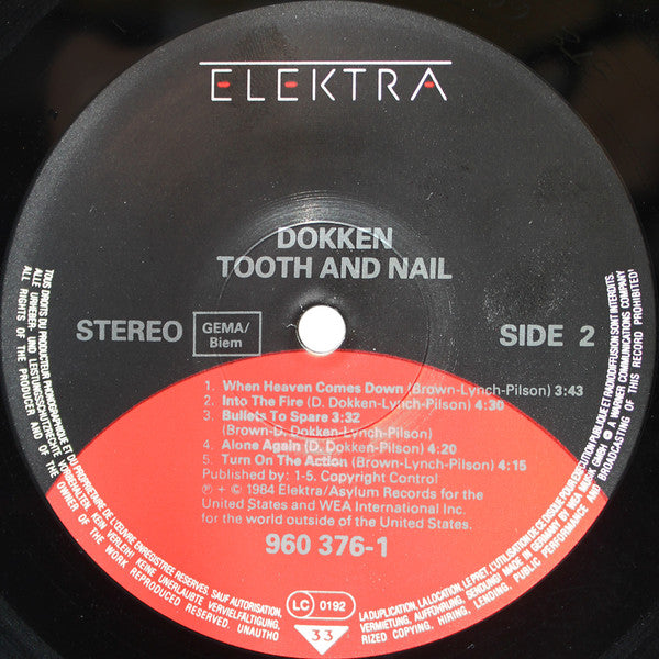 Dokken : Tooth And Nail (LP, Album)