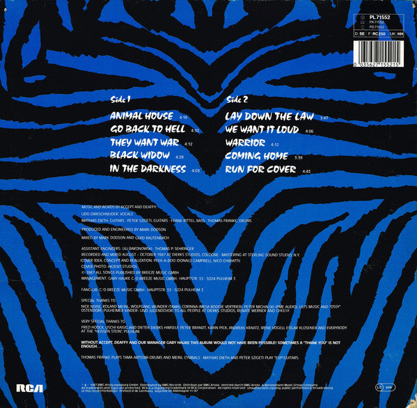 U.D.O. (2) : Animal House (LP, Album)
