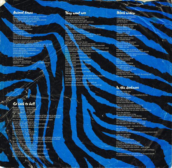 U.D.O. (2) : Animal House (LP, Album)