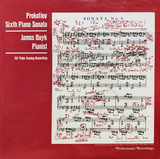 James Boyk, Sergei Prokofiev : Sixth Piano Sonata (LP, Album)