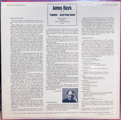 James Boyk, Sergei Prokofiev : Sixth Piano Sonata (LP, Album)