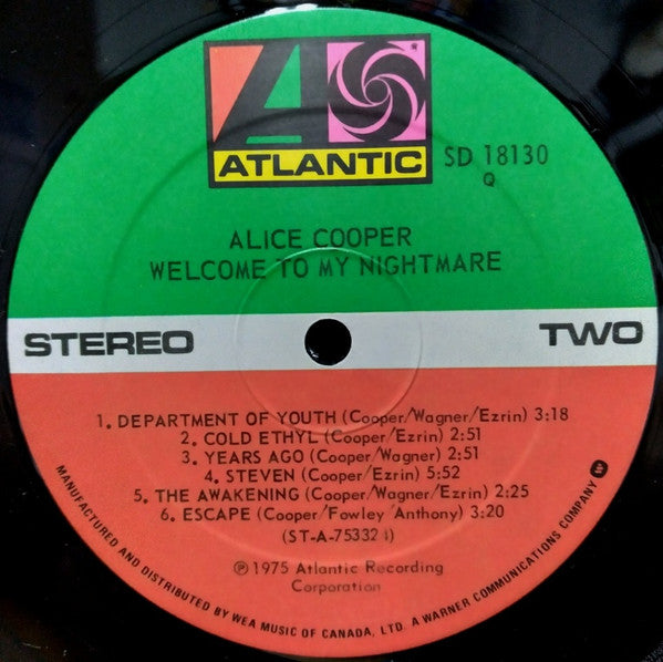 Alice Cooper (2) : Welcome To My Nightmare (LP, Album, RE, Qua)