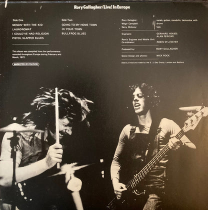 Rory Gallagher : Live! In Europe (LP, Album, Gat)