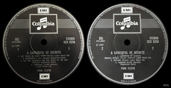 Pink Floyd : A Saucerful Of Secrets (LP, Album, RP)