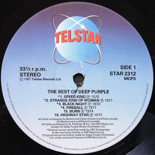 Deep Purple : The Best Of Deep Purple (LP, Album, Comp)