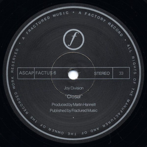 Joy Division : Closer (LP, Album, RP)