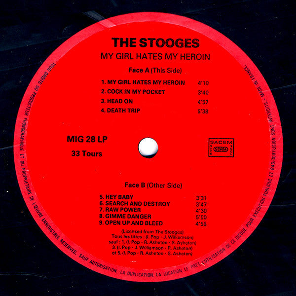 The Stooges : My Girl Hates My Heroin (LP, Comp)