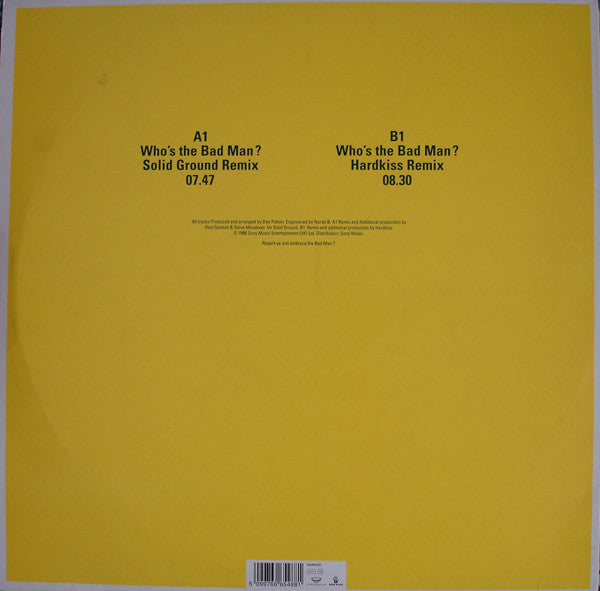 Dee Patten : Who's The Bad Man (12")