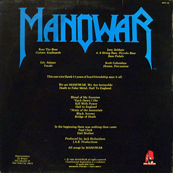 Manowar : Hail To England (LP, Album, Eur)