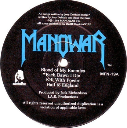 Manowar : Hail To England (LP, Album, Eur)