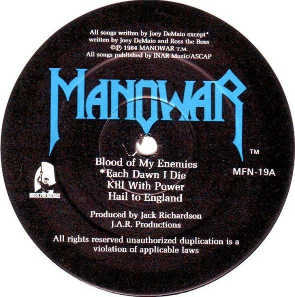 Manowar : Hail To England (LP, Album, Eur)