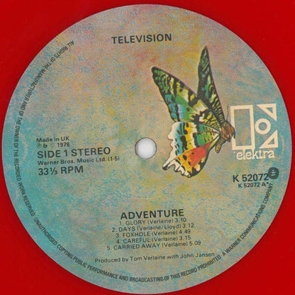 Television : Adventure (LP, Album, Red)