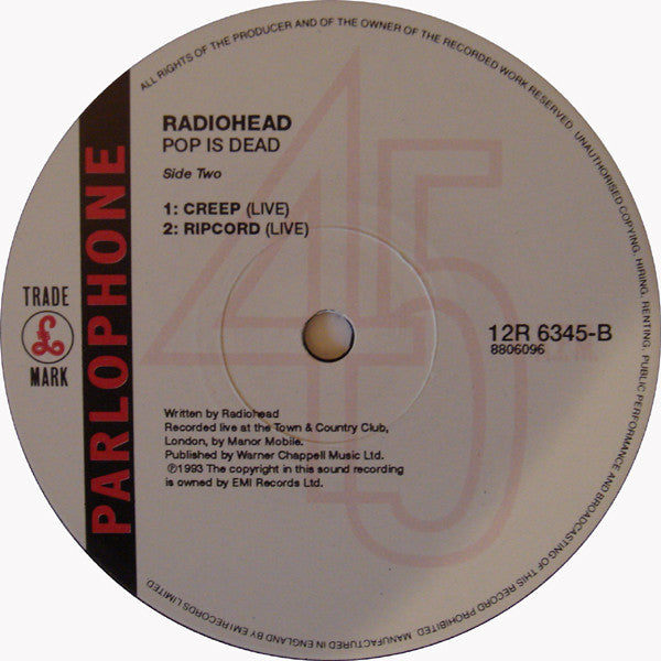Radiohead : Pop Is Dead (12", Single)