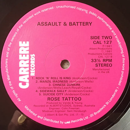 Rose Tattoo : Assault & Battery (LP, Album)