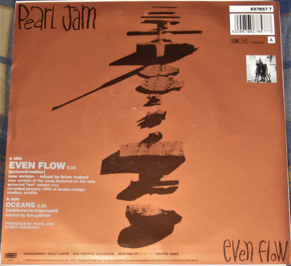 Pearl Jam : Even Flow (7", Single, Com)