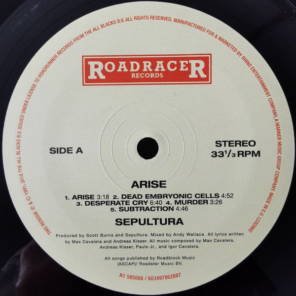 Sepultura : Arise (2xLP, Album, RE, RM, Gat)