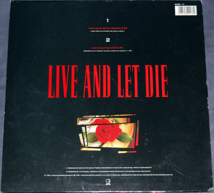 Guns N' Roses : Live And Let Die (12", Single, Ltd, Ora)