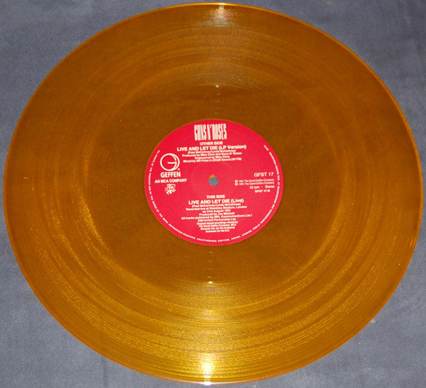 Guns N' Roses : Live And Let Die (12", Single, Ltd, Ora)