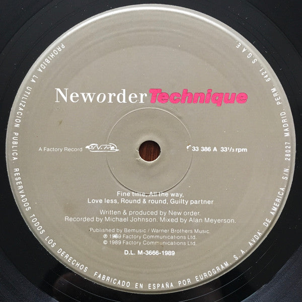 Neworder* : Technique (LP, Album)