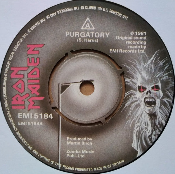 Iron Maiden : Purgatory (7", Single, Fou)