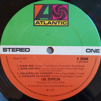 Led Zeppelin : Untitled (LP, Album, M/Print, RE, ALL)