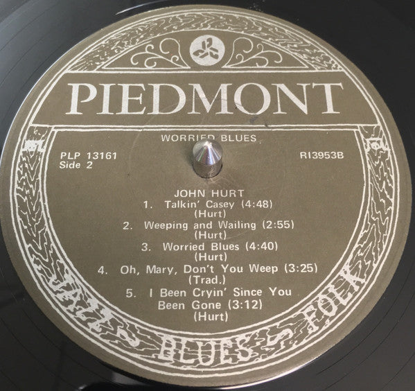 Mississippi John Hurt : Worried Blues (LP, Album, RP, Bla)