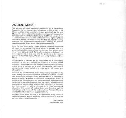 Brian Eno : Ambient 1 (Music For Airports) (LP, Album)