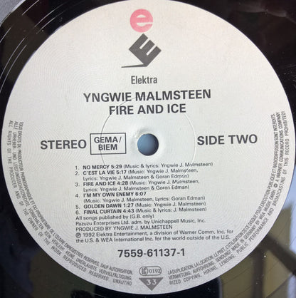 Yngwie Malmsteen : Fire & Ice (LP, Album)