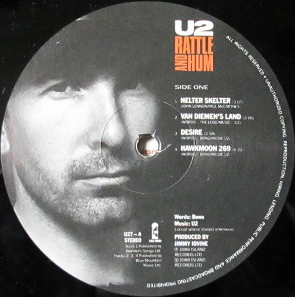 U2 : Rattle And Hum (2xLP, Album, Son)
