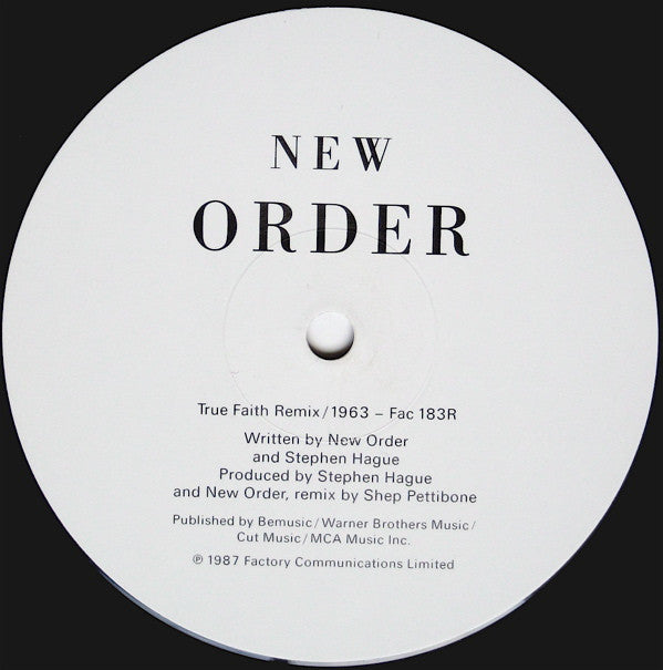 New Order : True Faith Remix (12", Single)