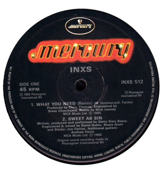 INXS : What You Need (Extended Mix) (2x12", Single, Ltd, Gat)