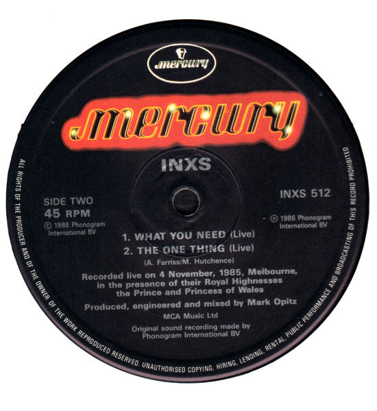 INXS : What You Need (Extended Mix) (2x12", Single, Ltd, Gat)
